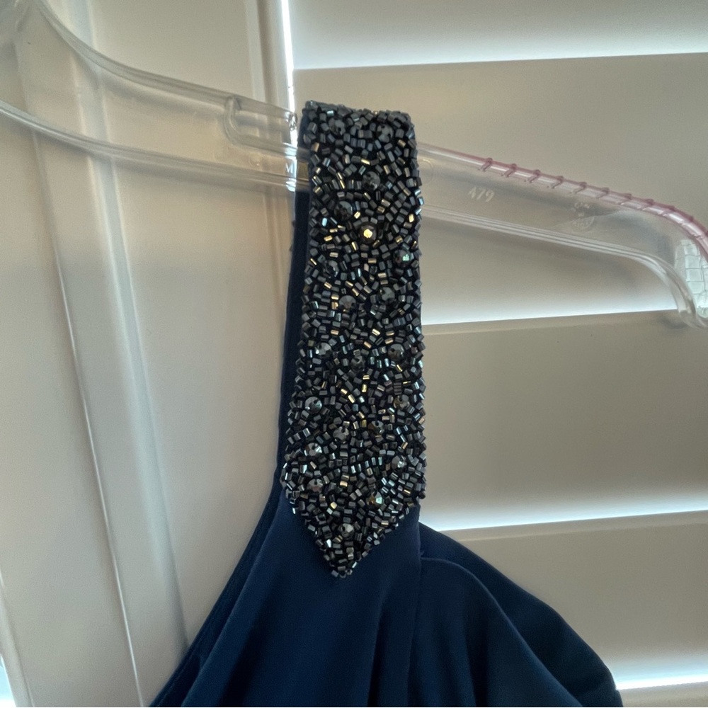 Ralph Lauren Blue Sheath Dress V-Neck Sleeveless Night Out - Picture 4 of 6
